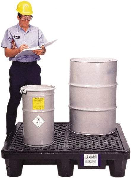 UltraTech - 66 Gal Sump, 3,000 Lb Capacity, 4 Drum, Polyethylene Spill Deck or Pallet - 53" Long x 53" Wide x 12" High, Liftable Fork, 2 x 4 Drum Configuration - A1 Tooling