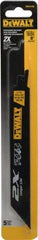 DeWALT - 8" Long x 1" Thick, Bi-Metal Reciprocating Saw Blade - Straight Profile, 14 to 18 TPI, Toothed Edge - A1 Tooling