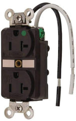 Hubbell Wiring Device-Kellems - 125 VAC, 20 Amp, 5-20R NEMA Configuration, Brown, Hospital Grade, Self Grounding Duplex Receptacle - 1 Phase, 2 Poles, 3 Wire, Flush Mount, Chemical, Corrosion and Impact Resistant, Tamper Resistant - A1 Tooling