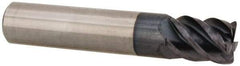 Accupro - 3/8", 5 Flute, Single End, Solid Carbide, 0.03" Corner Radius End Mill - 2" OAL, 45° Helix, Right Hand Flute, 1/2" LOC, Right Hand Cut - A1 Tooling