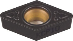 Kennametal - DCMT32.52 MF Grade KCK20 Carbide Turning Insert - TiCN/Al2O3 Finish, 55° Diamond, 3/8" Inscr Circle, 5/32" Thick, 1/32" Corner Radius - A1 Tooling