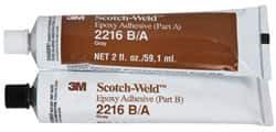 3M - 2 oz Tube Two Part Epoxy - 90 min Working Time, 3,200 psi Shear Strength, Series 2216 - A1 Tooling