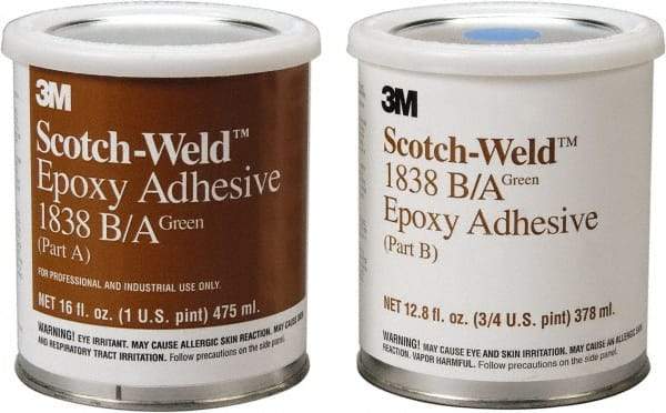 3M - 32 oz Can Two Part Epoxy - 60 min Working Time, 3,000 psi Shear Strength, Series 1838 - A1 Tooling