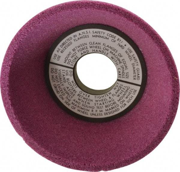 Grier Abrasives - 5" Diam, 1-1/4" Hole Size, 2-3/16" Overall Thickness, 46 Grit, Type 11 Tool & Cutter Grinding Wheel - Coarse Grade, Aluminum Oxide, K Hardness, Vitrified Bond, 4,966 RPM - A1 Tooling