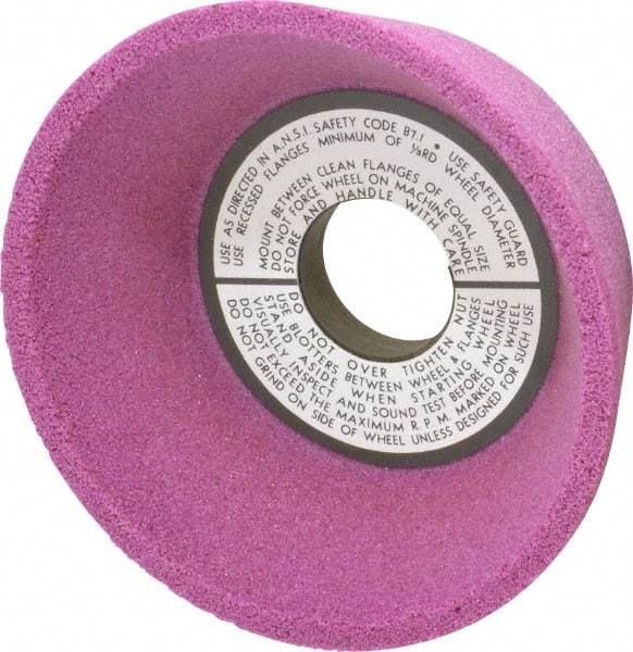 Grier Abrasives - 5" Diam, 1-1/4" Hole Size, 2-3/16" Overall Thickness, 60 Grit, Type 11 Tool & Cutter Grinding Wheel - Medium Grade, Aluminum Oxide, K Hardness, Vitrified Bond, 4,966 RPM - A1 Tooling