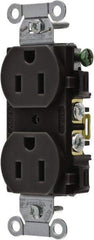 Hubbell Wiring Device-Kellems - 125 Volt, 15 Amp, 5-15R NEMA Configuration, Black, Specification Grade, Self Grounding Duplex Receptacle - 1 Phase, 2 Poles, 3 Wire, Flush Mount - A1 Tooling