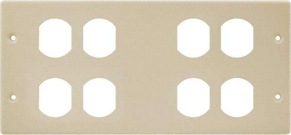 Hubbell Wiring Device-Kellems - 10.22 Inch Long x 4-3/4 Inch High, Rectangular 4 Gang Raceway Cover Plate - Ivory, For Use with HBL4750 Series Raceways - A1 Tooling