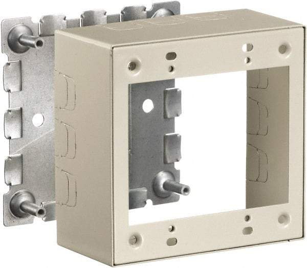 Hubbell Wiring Device-Kellems - 4.64 Inch Long x 2-1/4 Inch Wide x 4.54 Inch High, Rectangular 2 Gang Raceway Box - Ivory, For Use with HBL500 Series Raceways and HBL750 Series Raceways - A1 Tooling