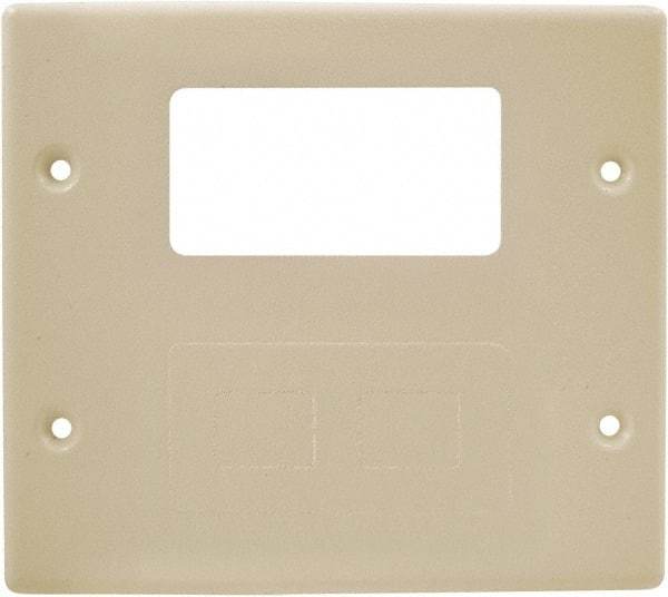 Hubbell Wiring Device-Kellems - 5.43 Inch Long x 4-3/4 Inch High, Rectangular Raceway Plate - Ivory, For Use with HBL4700 Series Raceways and HBL4750 Series Metal Raceways - A1 Tooling