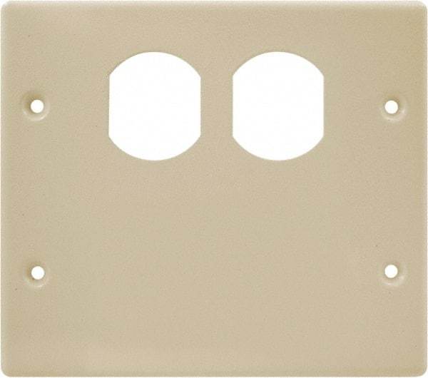 Hubbell Wiring Device-Kellems - 5.43 Inch Long x 4-3/4 Inch High, Rectangular Raceway Plate - Ivory, For Use with HBL4700 Series Raceways and HBL4750 Series Metal Raceways - A1 Tooling