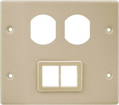 Hubbell Wiring Device-Kellems - 5.43 Inch Long x 4-3/4 Inch High, Rectangular Raceway Plate - Ivory, For Use with HBL4700 Series Raceways and HBL4750 Series Metal Raceways - A1 Tooling