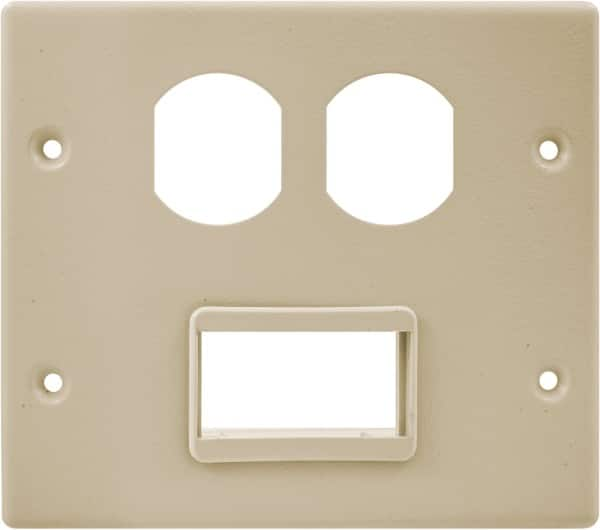 Hubbell Wiring Device-Kellems - 5.43 Inch Long x 4-3/4 Inch High, Rectangular Raceway Plate - Ivory, For Use with HBL4700 Series Raceways and HBL4750 Series Metal Raceways - A1 Tooling