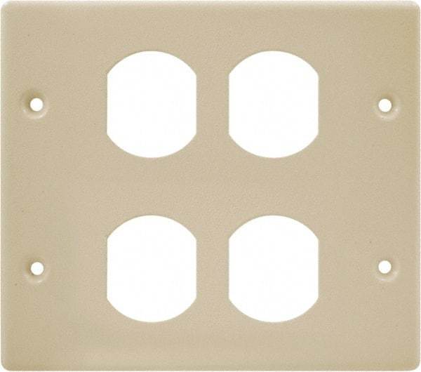 Hubbell Wiring Device-Kellems - 5.43 Inch Long x 4-3/4 Inch High, Rectangular Raceway Plate - Ivory, For Use with HBL4700 Series Raceways and HBL4750 Series Metal Raceways - A1 Tooling