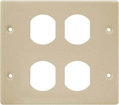 Hubbell Wiring Device-Kellems - 5.43 Inch Long x 4-3/4 Inch High, Rectangular Raceway Plate - Ivory, For Use with HBL4700 Series Raceways and HBL4750 Series Metal Raceways - A1 Tooling