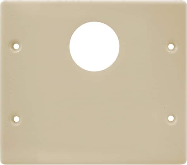 Hubbell Wiring Device-Kellems - 5.43 Inch Long x 4-3/4 Inch High, Rectangular Raceway Plate - Ivory, For Use with HBL4700 Series Raceways and HBL4750 Series Metal Raceways - A1 Tooling