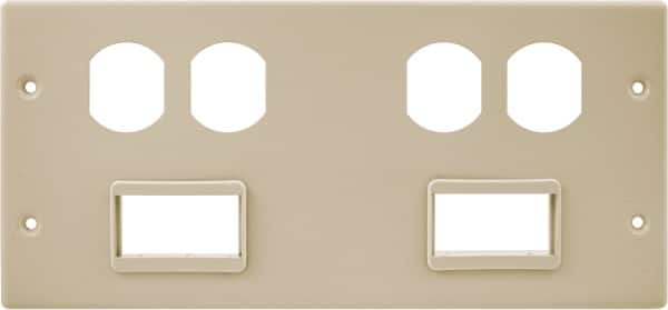 Hubbell Wiring Device-Kellems - 10.22 Inch Long x 4-3/4 Inch High, Rectangular Raceway Plate - Ivory, For Use with HBL4750 Series Raceways - A1 Tooling