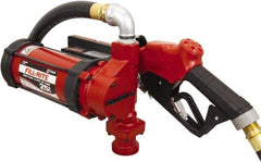 Tuthill - 25 GPM, 1" Hose Diam, DC High Flow Tank Pump with Automatic Nozzle - 1-1/4" Inlet, 1" Outlet, 12 VDC, 18' Hose Length, 1/2 hp - A1 Tooling