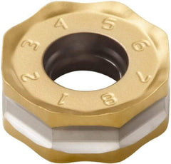 Seco - ONMU050410 M10 Grade F40M Carbide Milling Insert - TiAlN/TiN Finish, 0.157" Thick, 0.472" Inscribed Circle - A1 Tooling