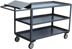 Jamco - 1,200 Lb Capacity, 24" Wide x 36" Long x 35" High Order Picking Cart - 3 Shelf, Steel, 2 Rigid/2 Swivel Casters - A1 Tooling