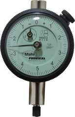 Mahr - 0.025" Range, 0-10-0 Dial Reading, 0.0001" Graduation Dial Drop Indicator - 1-3/4" Dial, 0.01" Range per Revolution, 0.0001" Accuracy, Revolution Counter - A1 Tooling