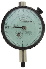 Mahr - 0.5mm Range, 0-10-0 Dial Reading, 0.002" Graduation Dial Drop Indicator - 45mm Dial, 0.2mm Range per Revolution, 0.004mm Accuracy, Revolution Counter - A1 Tooling