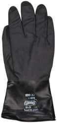 SHOWA - Size 2XL (11), 14" Long, 14 mil Thick, Butyl Chemical Resistant Gloves - Textured Finish, Rolled Cuff, ANSI Abrasion Level 0, ANSI Cut Level 0, ANSI Puncture Level 0, Black - A1 Tooling