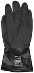 SHOWA - Size 2XL (11), 14" Long, 14 mil Thick, Butyl Chemical Resistant Gloves - Textured Finish, Rolled Cuff, ANSI Abrasion Level 0, ANSI Cut Level 0, ANSI Puncture Level 0, Black - A1 Tooling