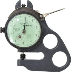 Mahr - 0 to 0.1 Inch Measurement, 0.0001 Inch Graduation, 1.13 Inch Throat Depth, Dial Thickness Gage - 1/4 Inch Dial Diameter - A1 Tooling