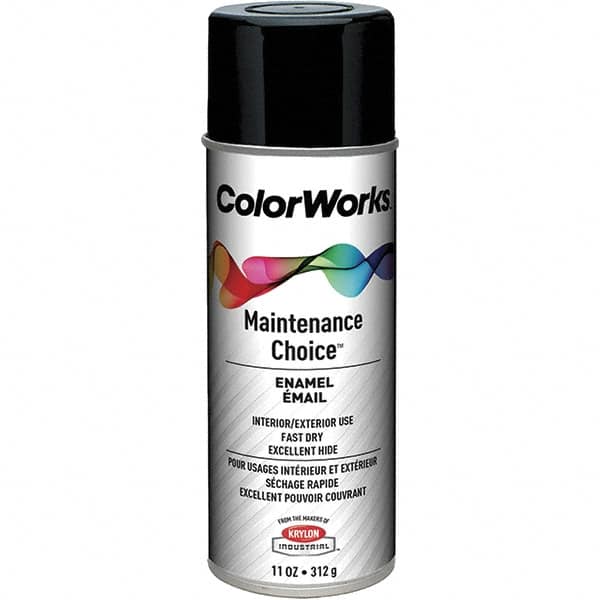 Krylon - Black, Gloss, Enamel Spray Paint - 15 to 18 Sq Ft per Can, 16 oz Container, Use on General Industrial Maintenance & Touch-up Work - A1 Tooling