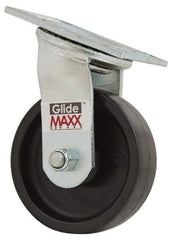 Value Collection - 5" Diam x 1-1/2" Wide x 6-1/2" OAH Top Plate Mount Swivel Caster - Polyolefin, 550 Lb Capacity, Delrin Bearing, 4 x 4-1/2" Plate - A1 Tooling