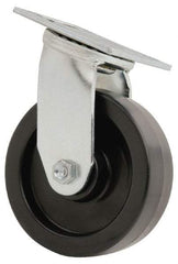 Value Collection - 6" Diam x 2" Wide x 7-1/2" OAH Top Plate Mount Swivel Caster - Polyolefin, 800 Lb Capacity, Roller Bearing, 4 x 4-1/2" Plate - A1 Tooling