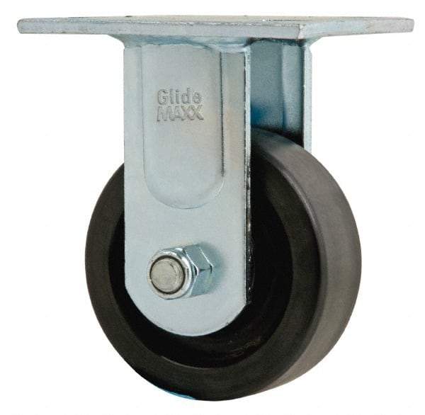 Value Collection - 4" Diam x 1-1/2" Wide x 5-5/8" OAH Top Plate Mount Rigid Caster - Phenolic, 600 Lb Capacity, Roller Bearing, 4 x 4-1/2" Plate - A1 Tooling