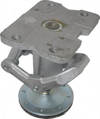 Albion - 7-1/4" Mounting Height, Position Floor Lock for 5 & 6" Diam Caster Wheels - 6-1/4" Retracted Clearance, 4-1/2" x 6" Top Plate Size, 2-7/16" x 4-15/16" Bolt Hole Spacing - A1 Tooling