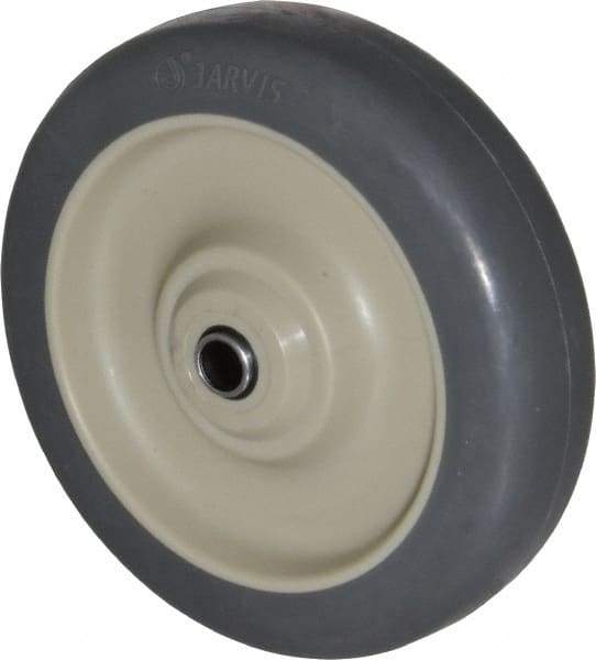 Albion - 5 Inch Diameter x 1-1/4 Inch Wide, Rubber Caster Wheel - 250 Lb. Capacity, 1-9/16 Inch Hub Length, 3/8 Inch Axle Diameter, Self-Lube Bearing - A1 Tooling