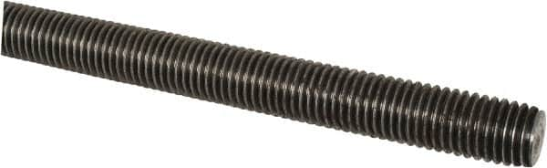 Made in USA - 7/8-9 UNC (Coarse), 6' Long, Low Carbon Steel Threaded Rod - Oil Finish Finish, Right Hand Thread - A1 Tooling