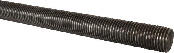 Made in USA - 1-1/2-6 UNC (Coarse), 6' Long, Low Carbon Steel Threaded Rod - Oil Finish Finish, Right Hand Thread - A1 Tooling