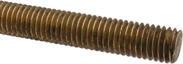 Made in USA - 1/2-13 UNC (Coarse), 6' Long, Brass Threaded Rod - Right Hand Thread - A1 Tooling