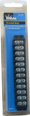 Ideal - 12 Poles, 300 Volt, 30 Amp, -40 to 266°F, Polyester Thermoplastic, Polyester Thermoplastic Multipole Terminal Block - Zinc Plated Steel, 22 to 14 AWG Compatibility, 0.41 Inch High - A1 Tooling