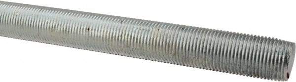 Made in USA - 3/4-16 UNF (Fine), 6' Long, Low Carbon Steel Threaded Rod - Zinc-Plated Finish, Right Hand Thread - A1 Tooling