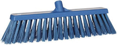 Vikan - 19" Heavy Duty Synthetic Push Broom - 4-1/2" Bristle Length, Plastic Block, European Threaded Handle Connection - A1 Tooling