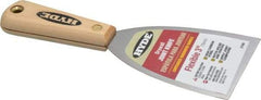 Hyde Tools - Flexible Carbon Steel 1-Edge Scraper - 3" Blade Width, 8-1/4" Long Hardwood Handle - A1 Tooling