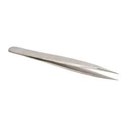 Value Collection - 4-3/4" OAL OO-SA Dumont-Style Swiss Pattern Tweezers - Thick Shanks with Flat Edges, Honed, Blunt Points - A1 Tooling