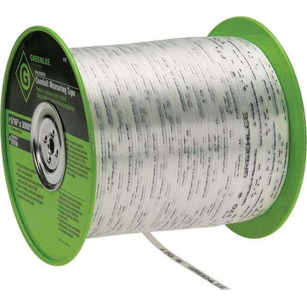 Greenlee - 3,000 Ft. Long, Polyester Measuring Tape - 3/16 Inch Diameter, 170 Lb. Breaking Strength - A1 Tooling