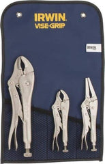 Irwin - 3 Piece Locking Plier Set - Comes in Tool Roll - A1 Tooling