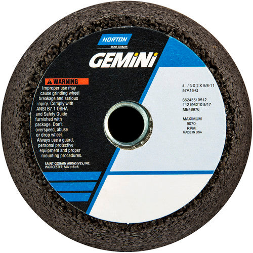 4″ / 3″ × 2″ × 5/8″-11 Gemini Snagging Wheel Type 11 Flaring Cup 16 Grit Aluminum Oxide - A1 Tooling