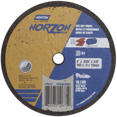 4″ × 0.035″ × 3/8″ NorZon Plus Small Diameter Cut-Off Wheel Type 01 Straight Aluminum Oxide - A1 Tooling