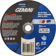 150 mm × 1.6 mm × 5/8″ Gemini Circular Saw Cut-Off Wheel U57A 36 Q Type 01/41 - A1 Tooling