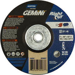 ‎6 x .045 × 5/8 - 11″ Gemini RightCut Cutting Wheel A 24 Q Type 27/42 - A1 Tooling