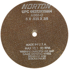 6″ × 0.035″ × 3/8″ Toolroom Cut-Off Wheel Type 01 Straight Aluminum Oxide - A1 Tooling