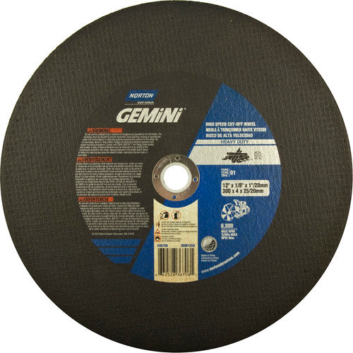 12″ × 1/8″ × 1″ Metal HD High Speed Cut-Off Wheel Type 01 Straight 24 Grit Aluminum Oxide - A1 Tooling